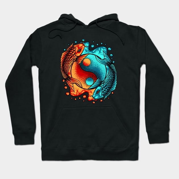 Koi Fish Yin Yang Hoodie by SLAG_Creative